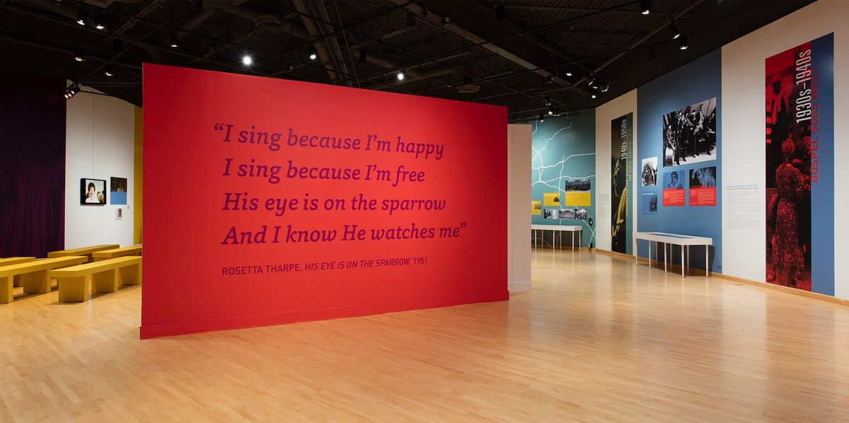 Large scale text of lyrics from His Eye Is On the Sparrow