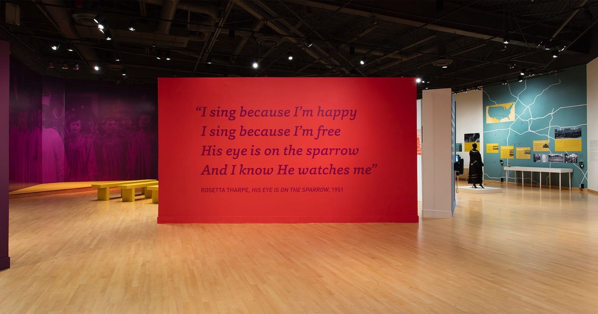 Large scale text of lyrics from His Eye Is On the Sparrow