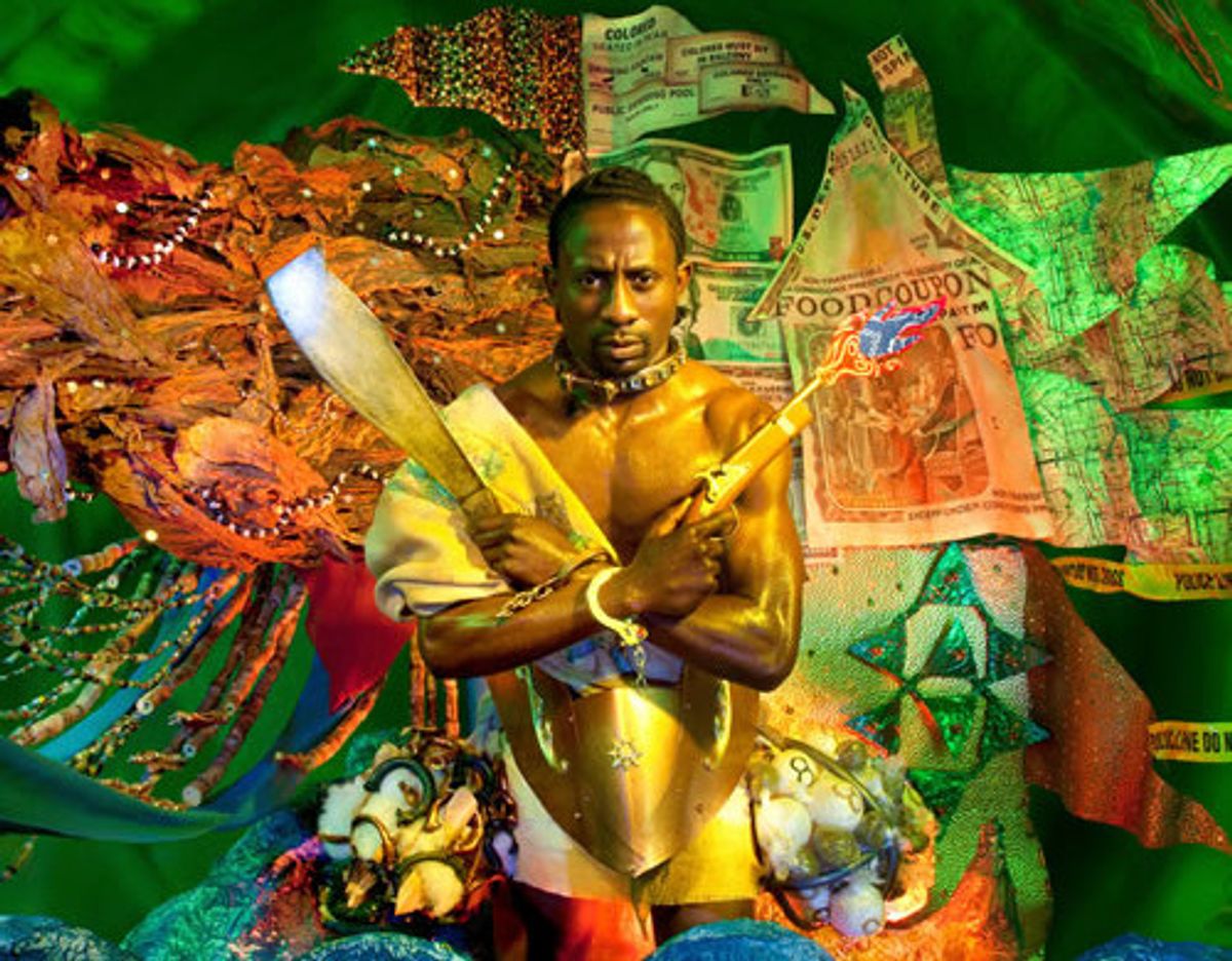 Joseph Cinque divided; half in the American colonies, half in his native Sierra Leone