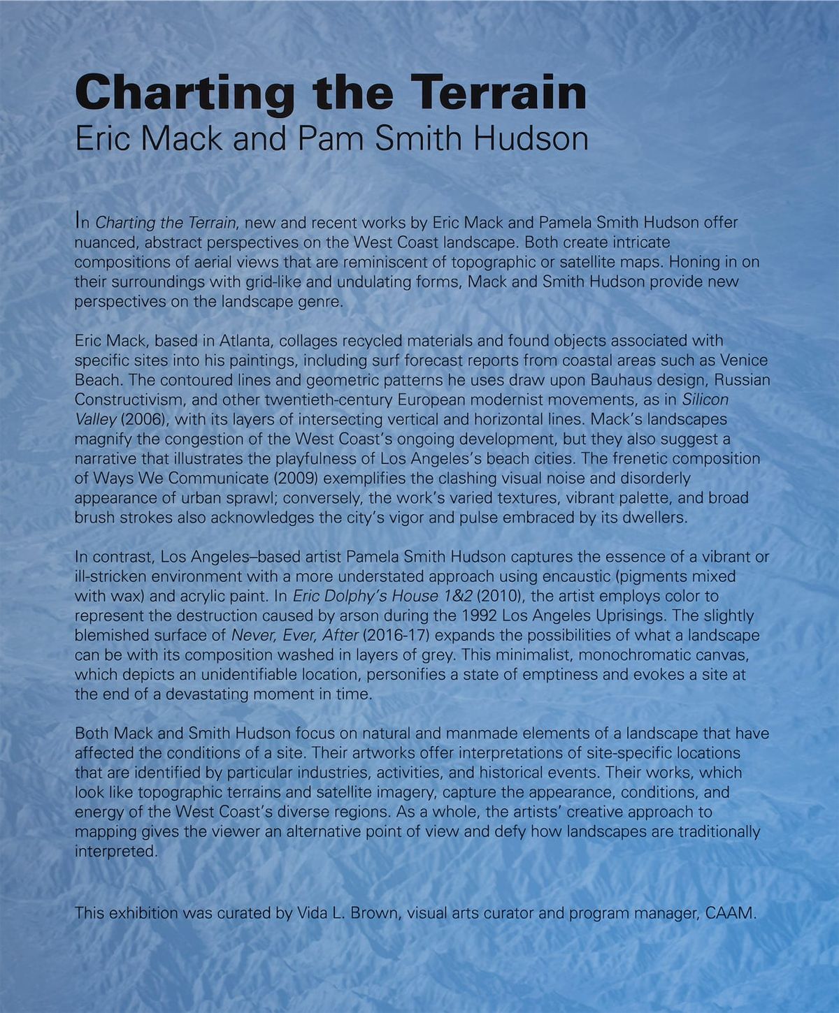 Wall text for Charting the Terrain