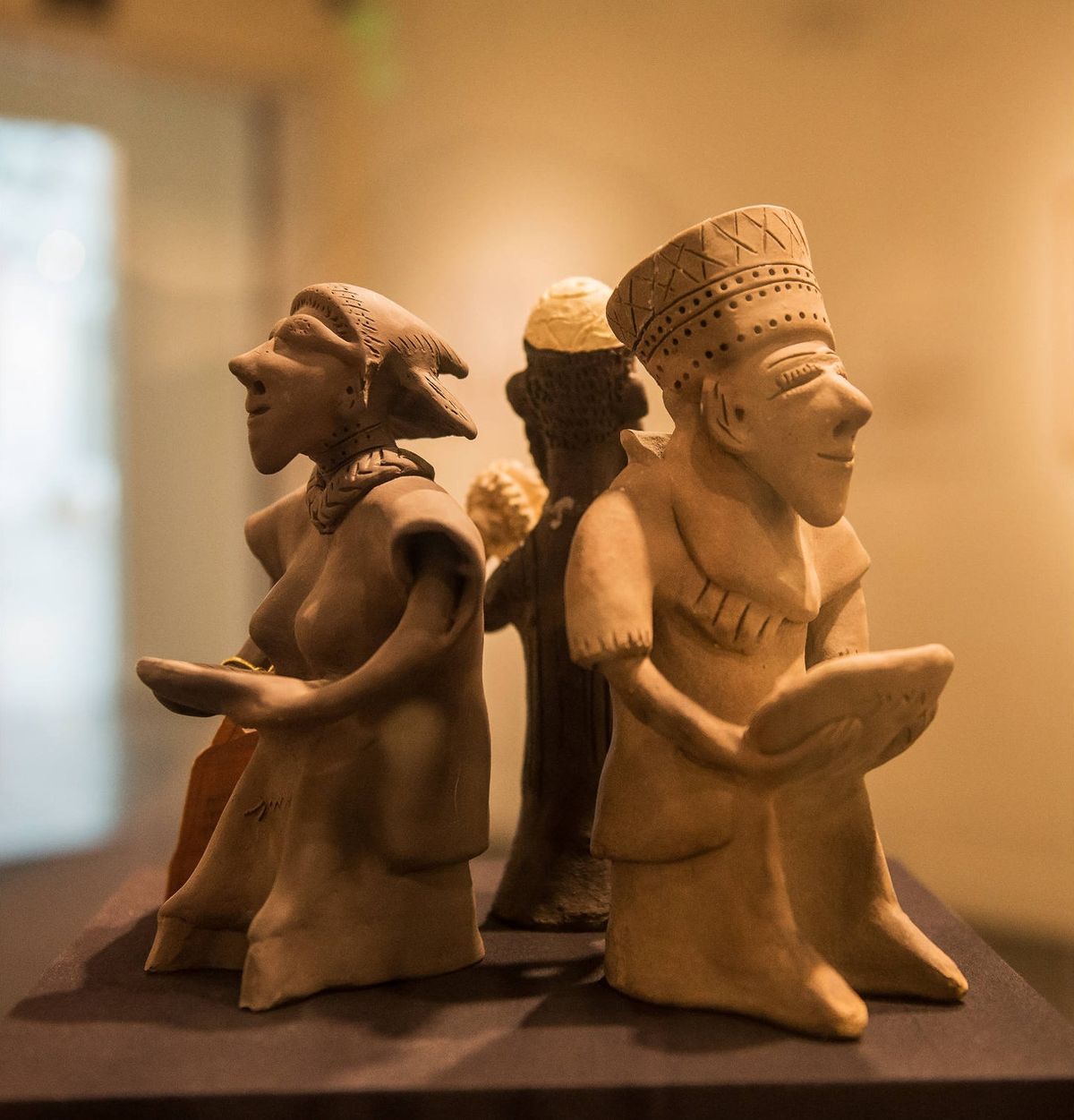 Close up of terracotta figurines