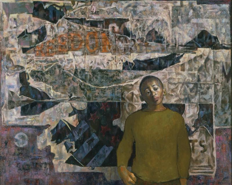 Charles White, Freedom Now, 1966–67. Oil on canvas, 40.5 x 50 in. Collection of the California African American Museum. Gift of the California African American Museum Art Circle