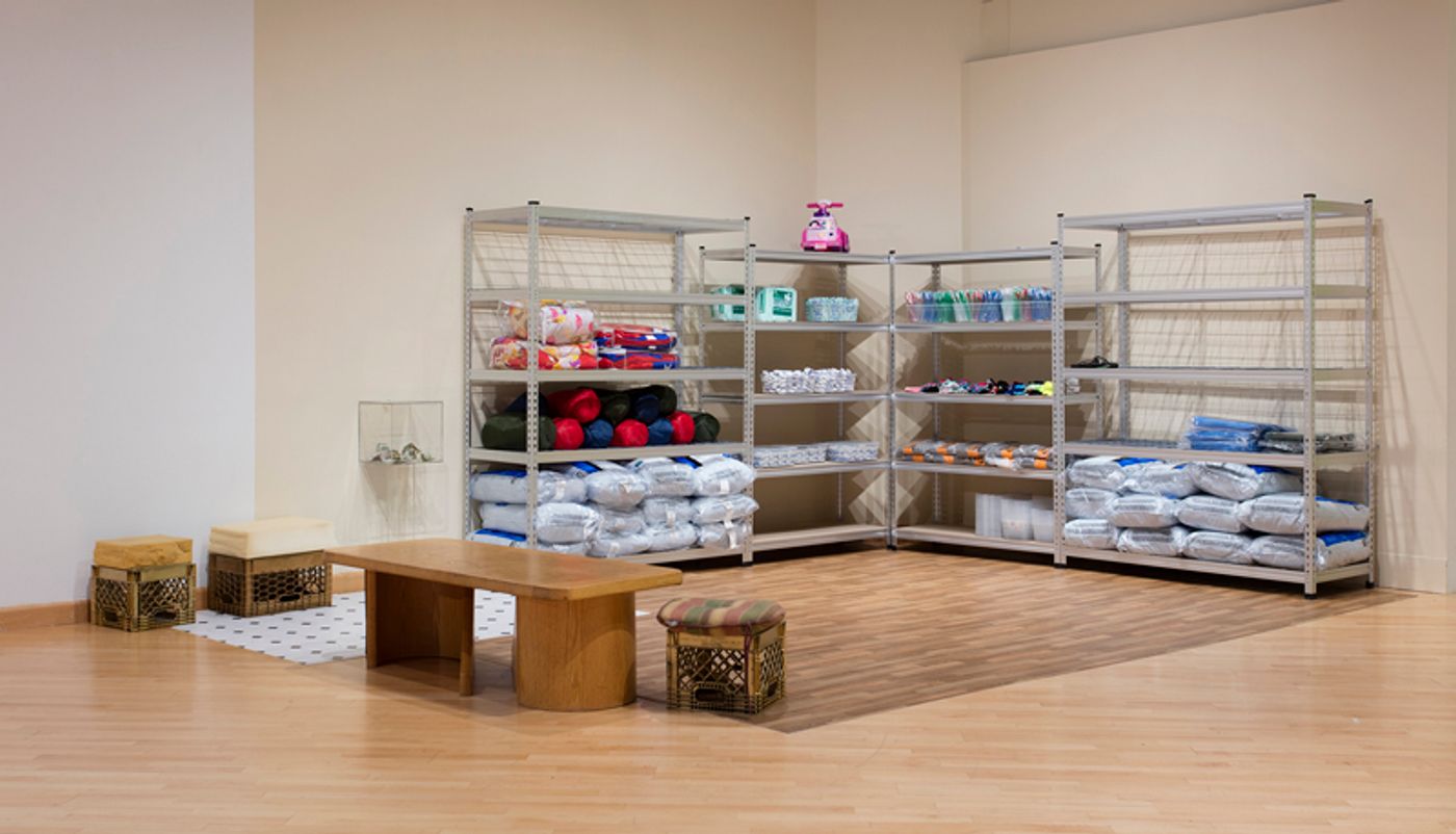 Installation view of back room vignette