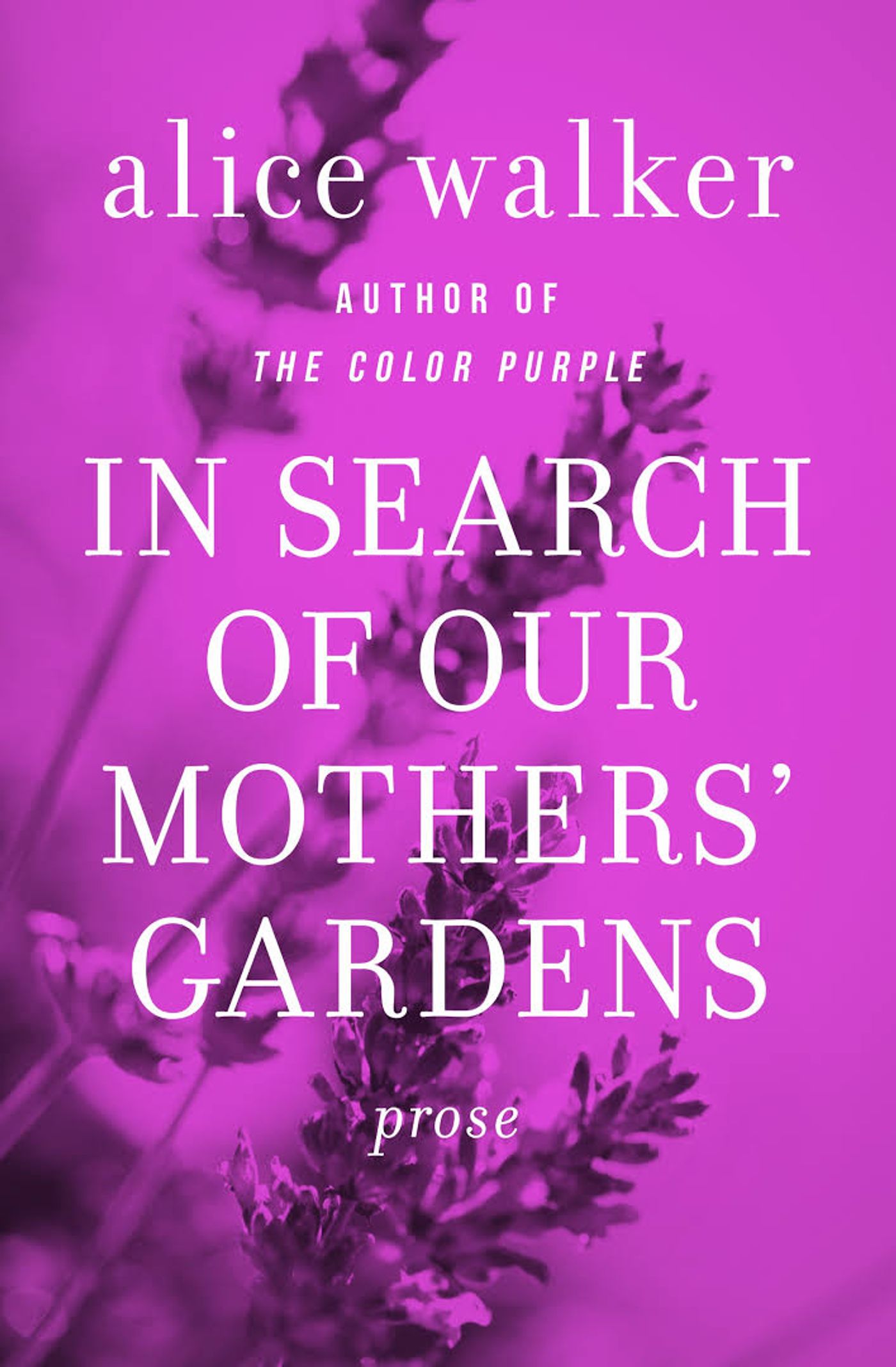 Magenta book cover for Alice Walker's In Search of Our Mother’s Gardens