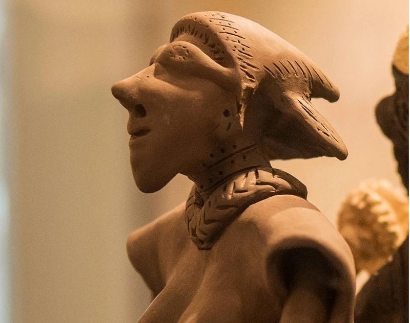 Close up image of terracotta figurine