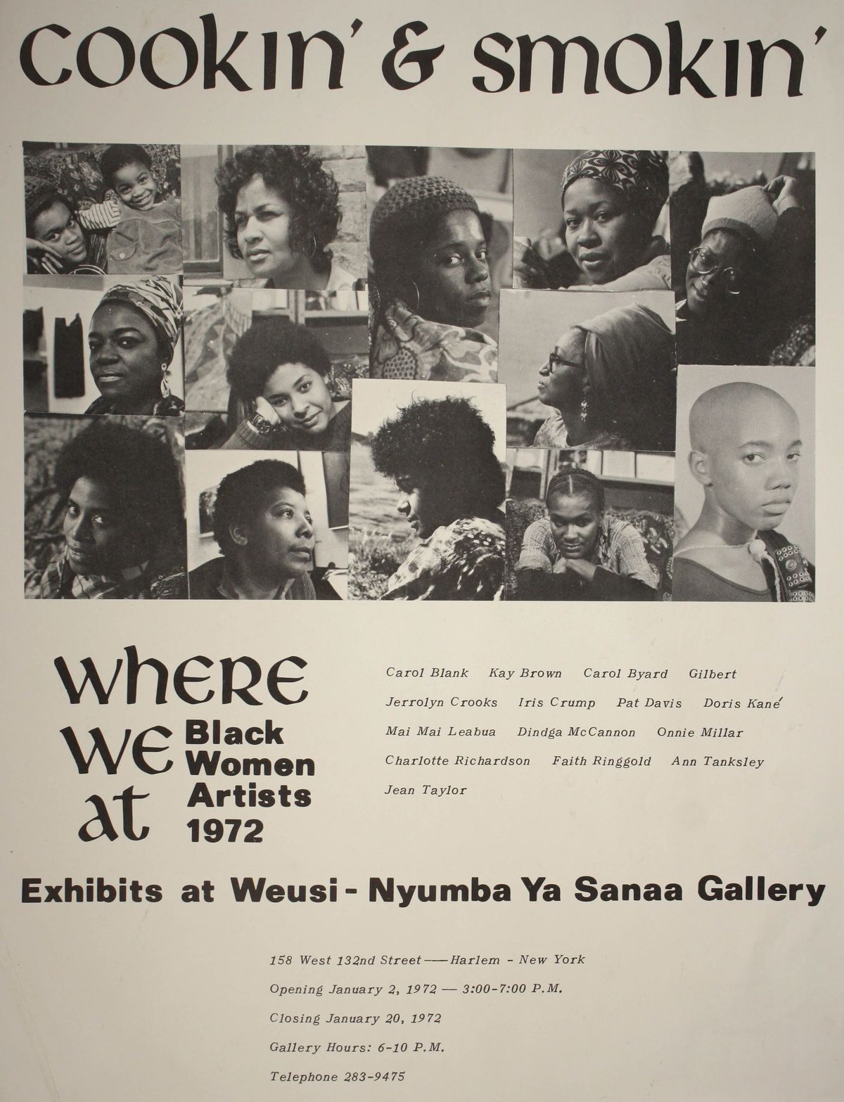 Offset printed poster with collaged photos of black women artists