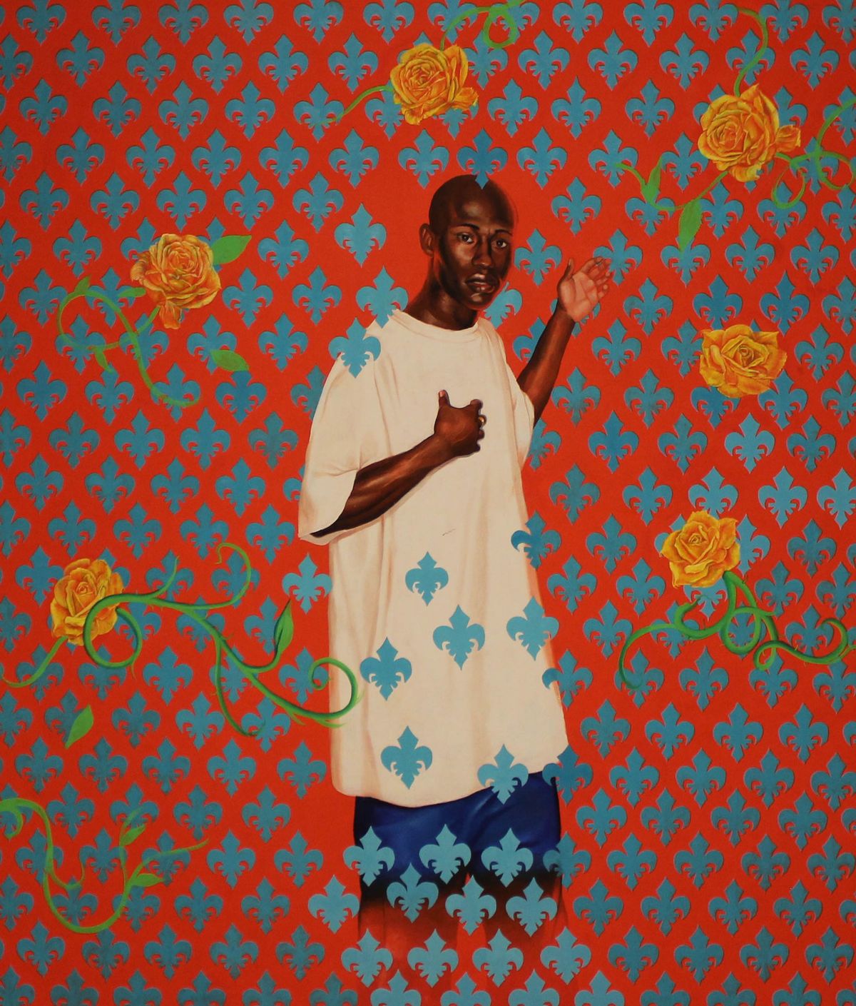 Image of man standing with blue fleur-de-lis