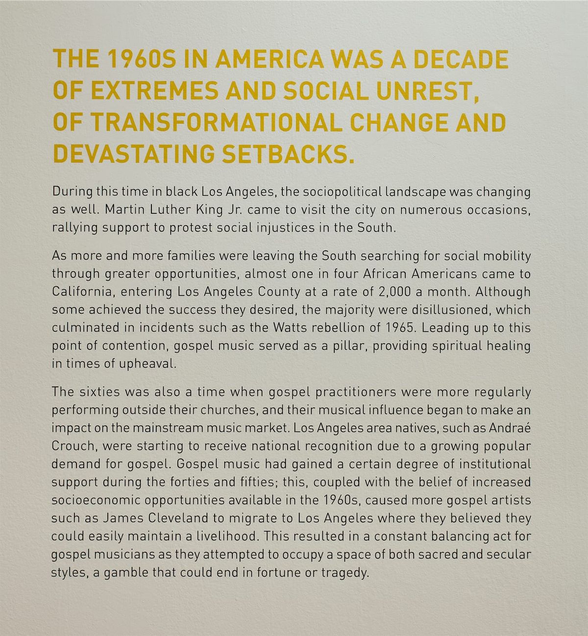 Installation view wall text