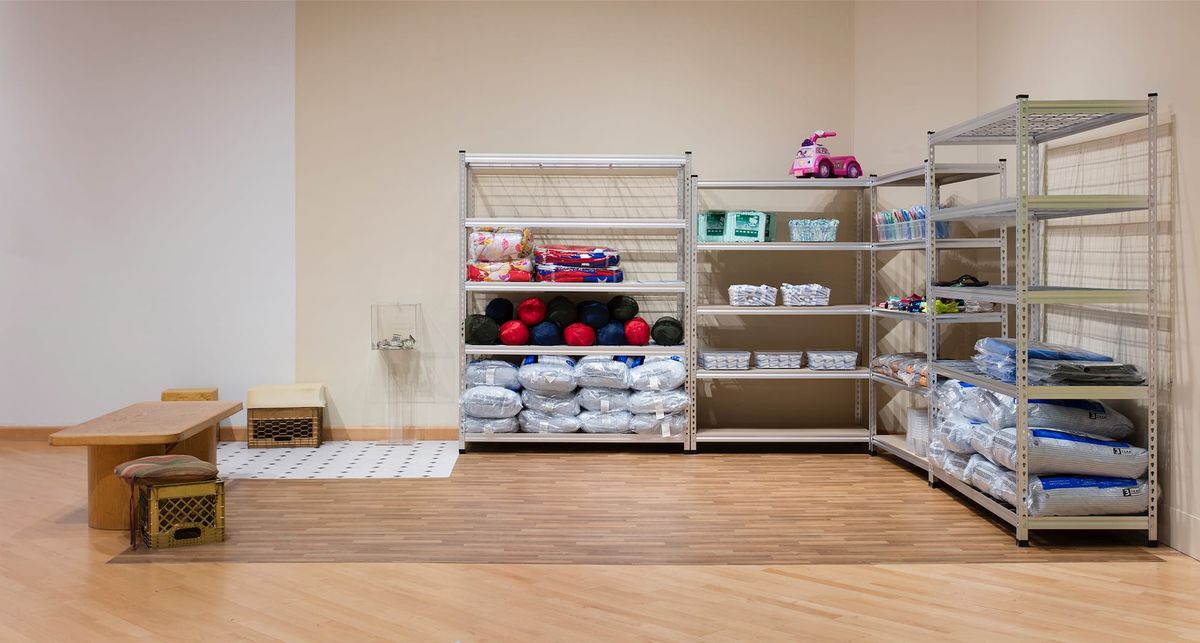 Installation view of back room vignette