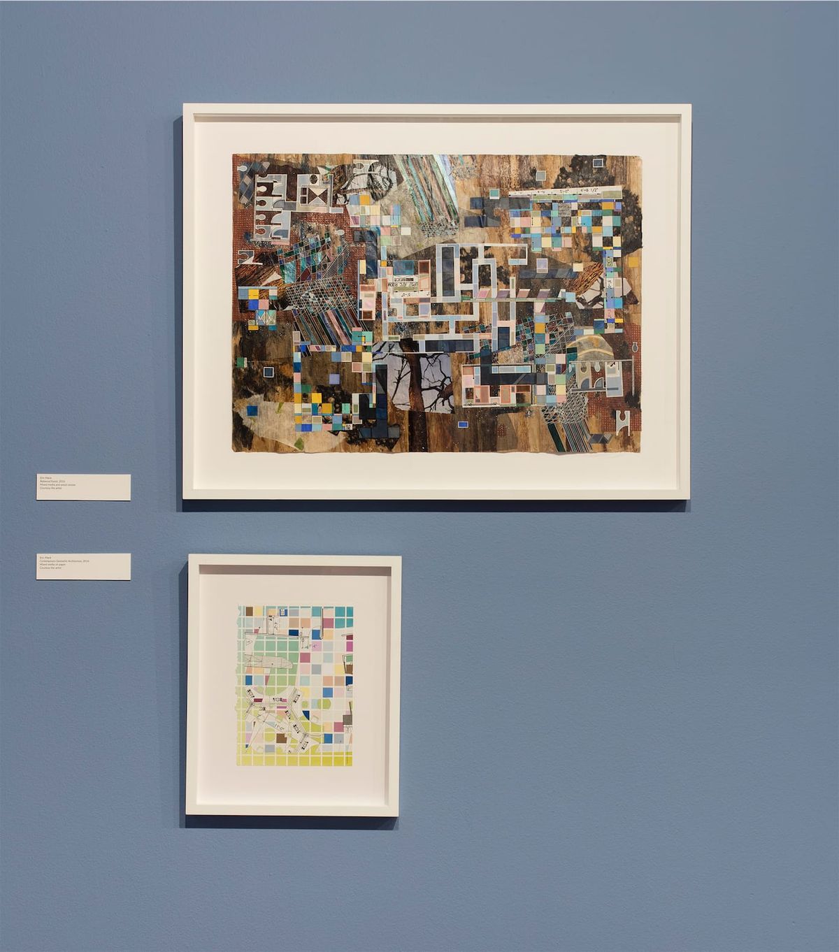 Exhibition view two works by Eric Mack