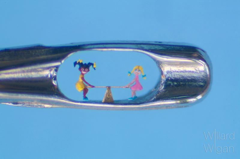 Sculpture in the eye of a sewing needle