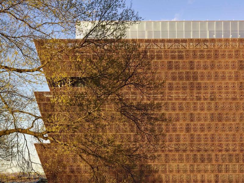 Detail of building exterior; The Smithsonian National Museum of African American History & Culture