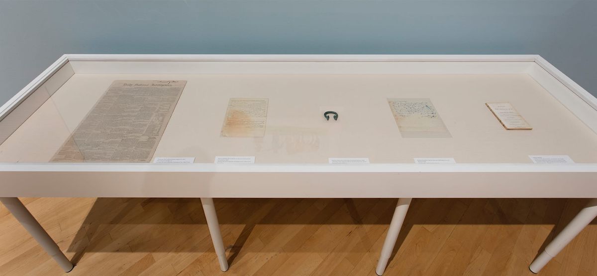 Installation view, supporting ephemera
