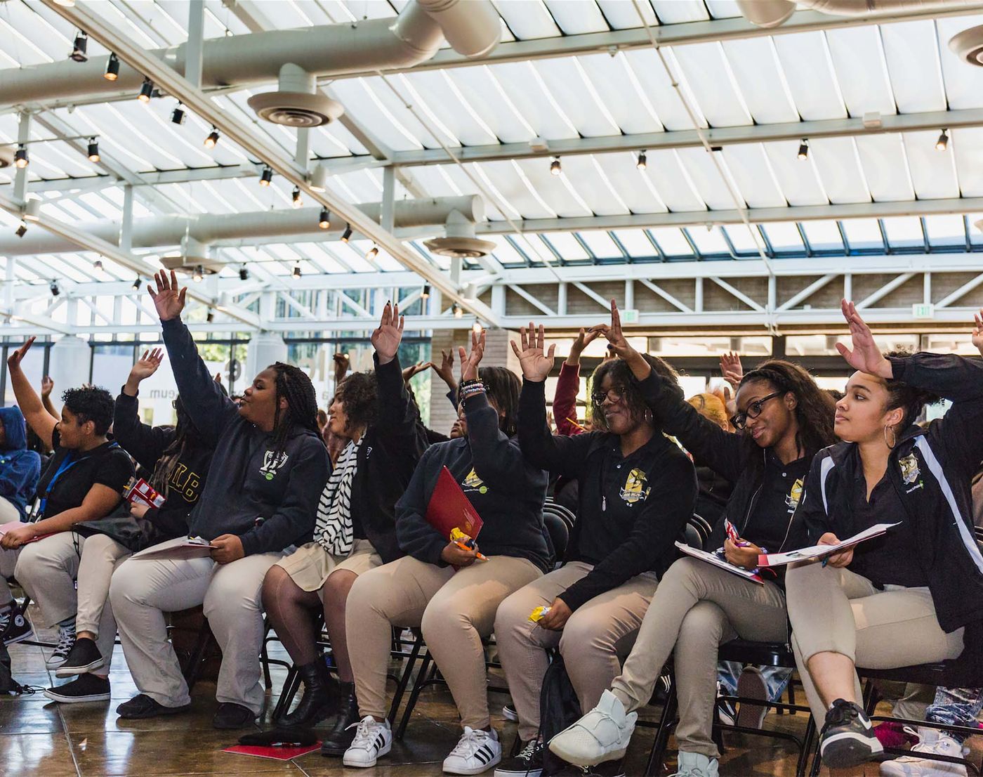 Students at the California African American Museum