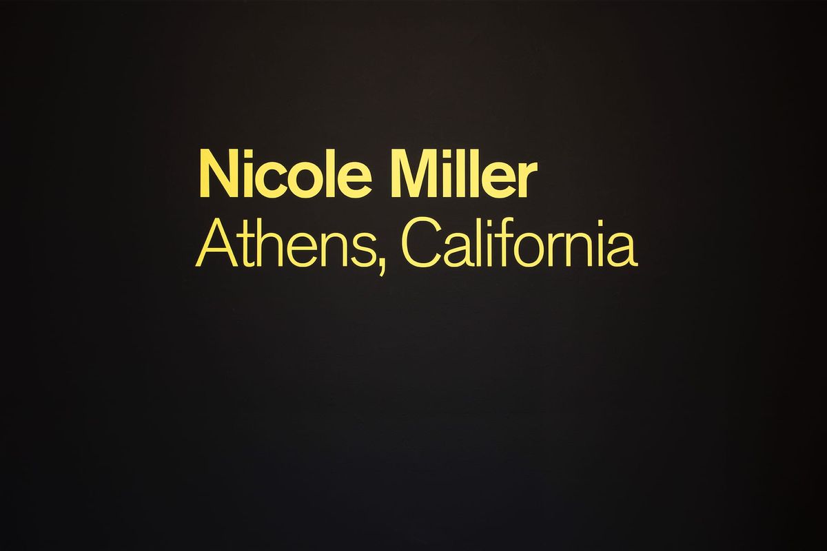 Title card: Installation view Nicole Miller: Athens California