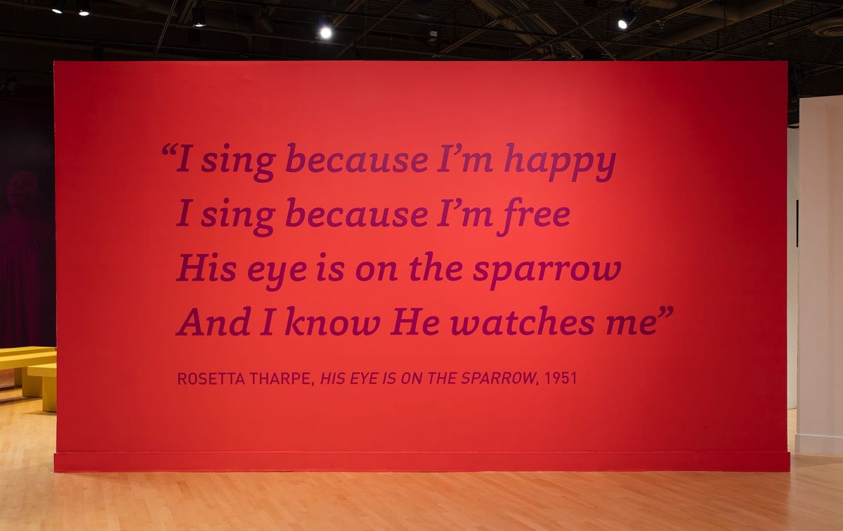 Large scale text of lyrics from His Eye Is On the Sparrow