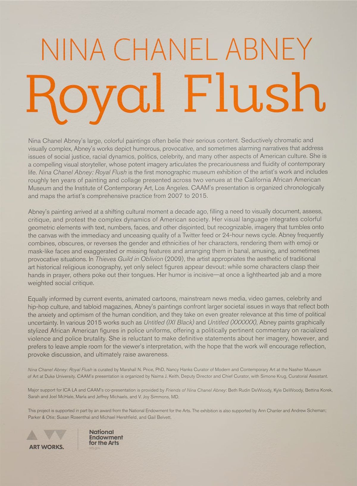 Wall text for Royal Flush