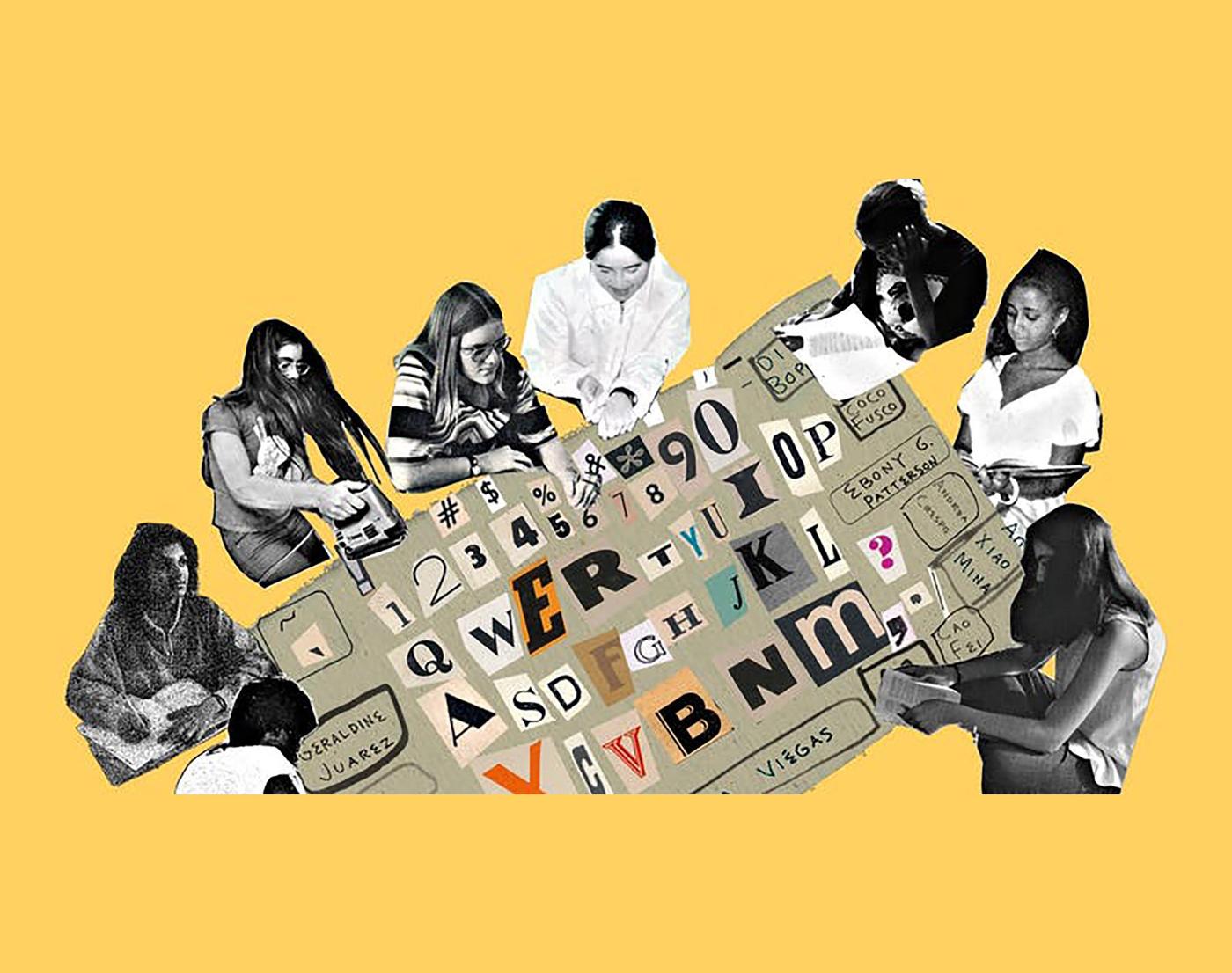 Collage of women editing collage