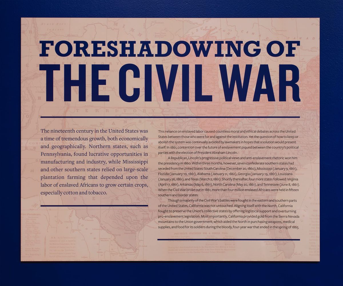 Installation view of Foreshadowing of the Civil War