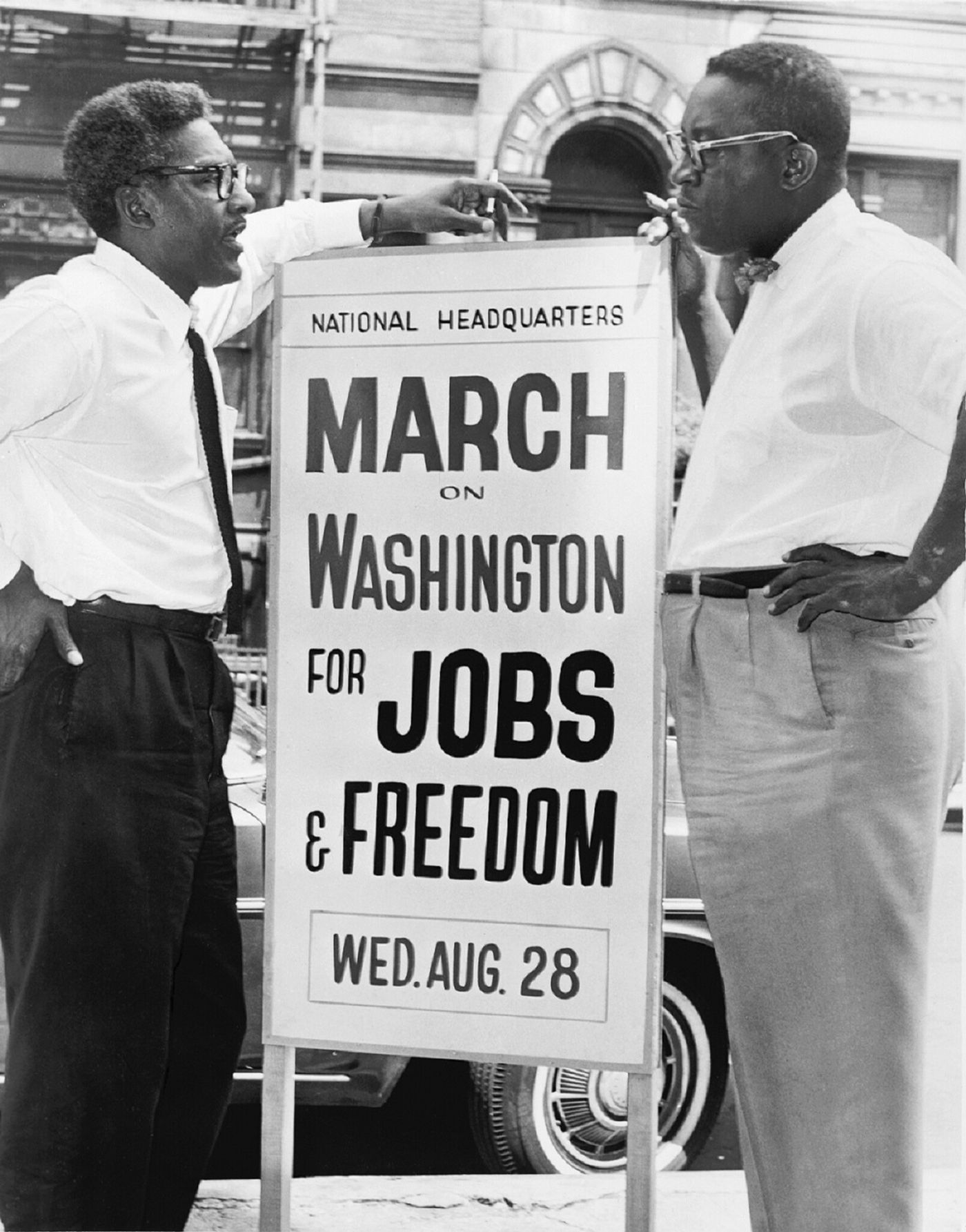 Bayard Rustin and Cleveland Robinson in conversation
