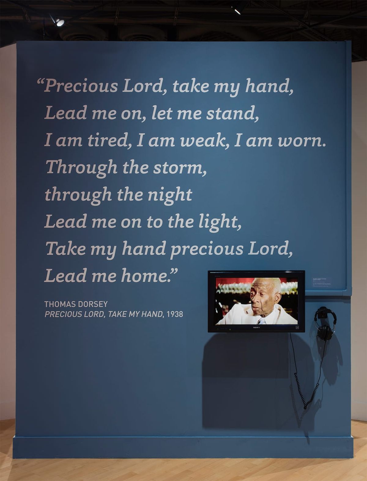 Installation view of lyrics to  Precious Lord