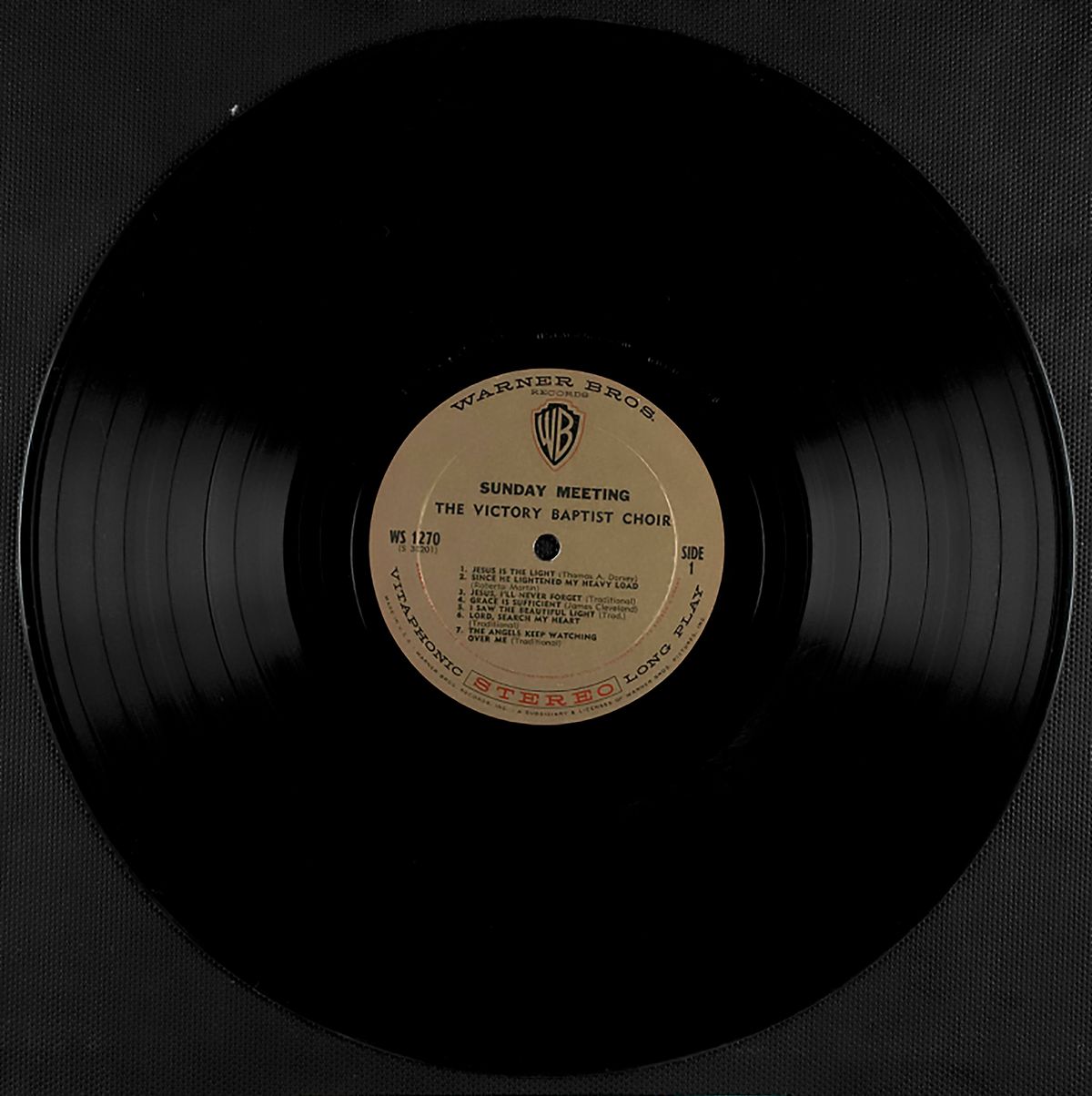 Close up of record label