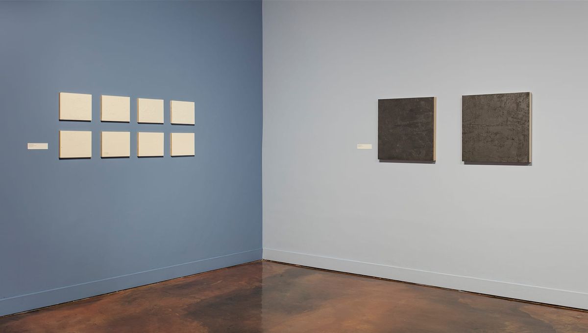 Exhibition view of work from both artists