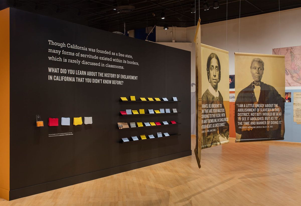 Installation view of sharing point and images of freedpeople