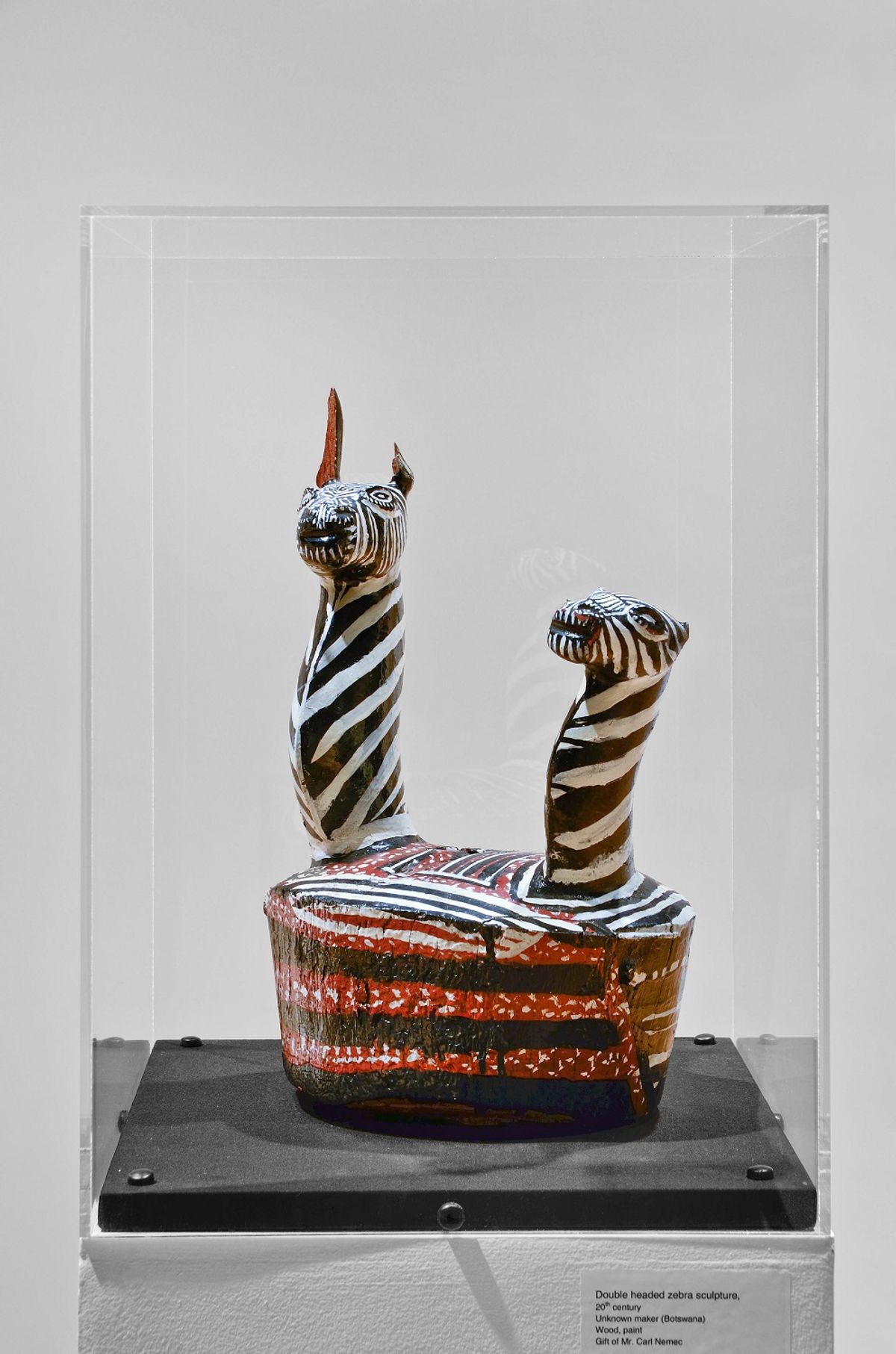 Double-headed zebra sculpture, ca. 20th century