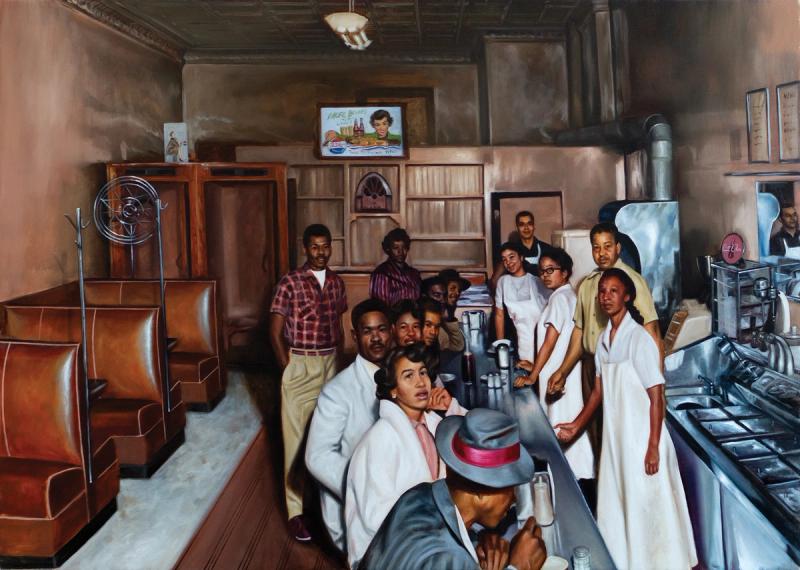 Mario Moore,  I Continue to Dream, 2020. Oil on linen, 42 x 62 in.