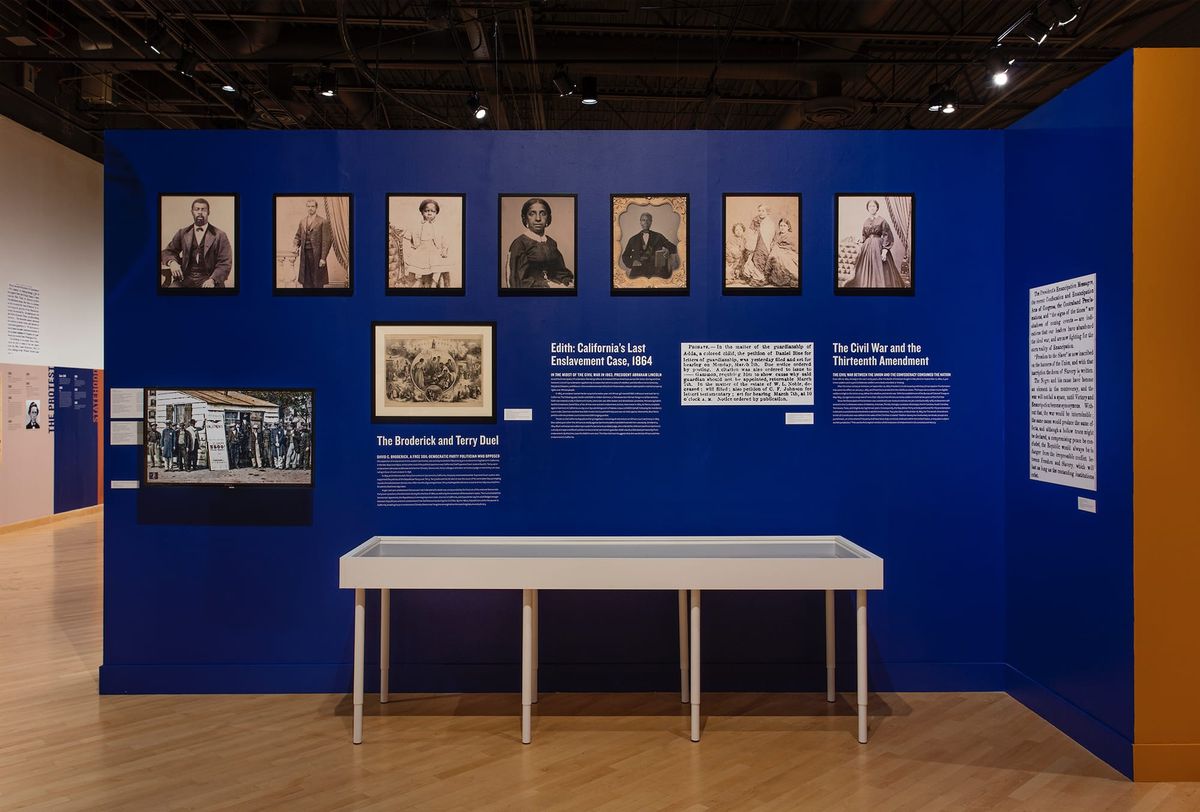 Installation view of Edith: California's last enslavement case, 1864