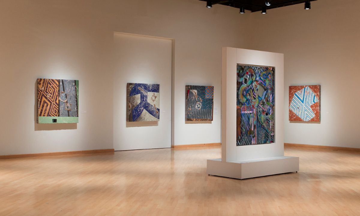 Installation view of large-scale paintings