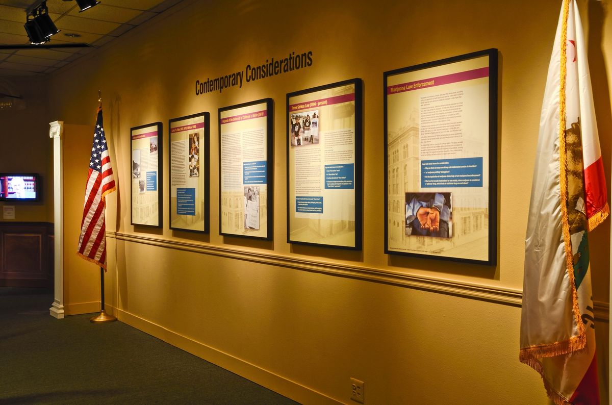 Justice, Balance and Achievement: African Americans and the California Courts (Installation view). California African American Museum, January 12 – May 27, 2015