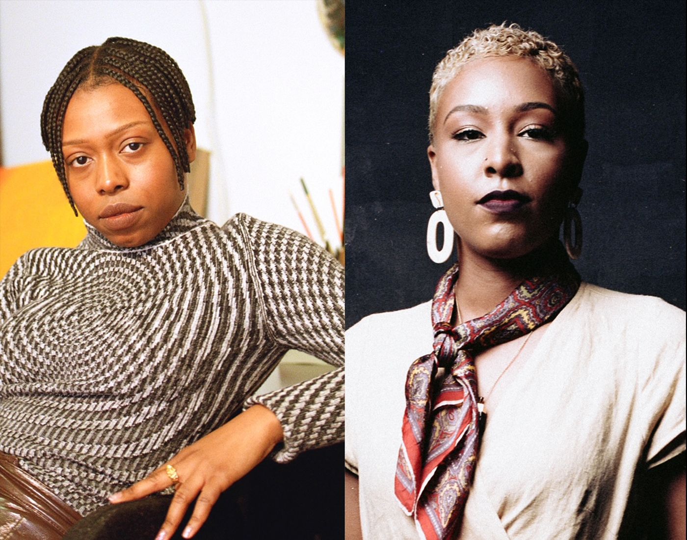 Left, Naudline Pierre, photo: Myles Loftin. Right, Taylor Aldridge, photo: Paper Monday