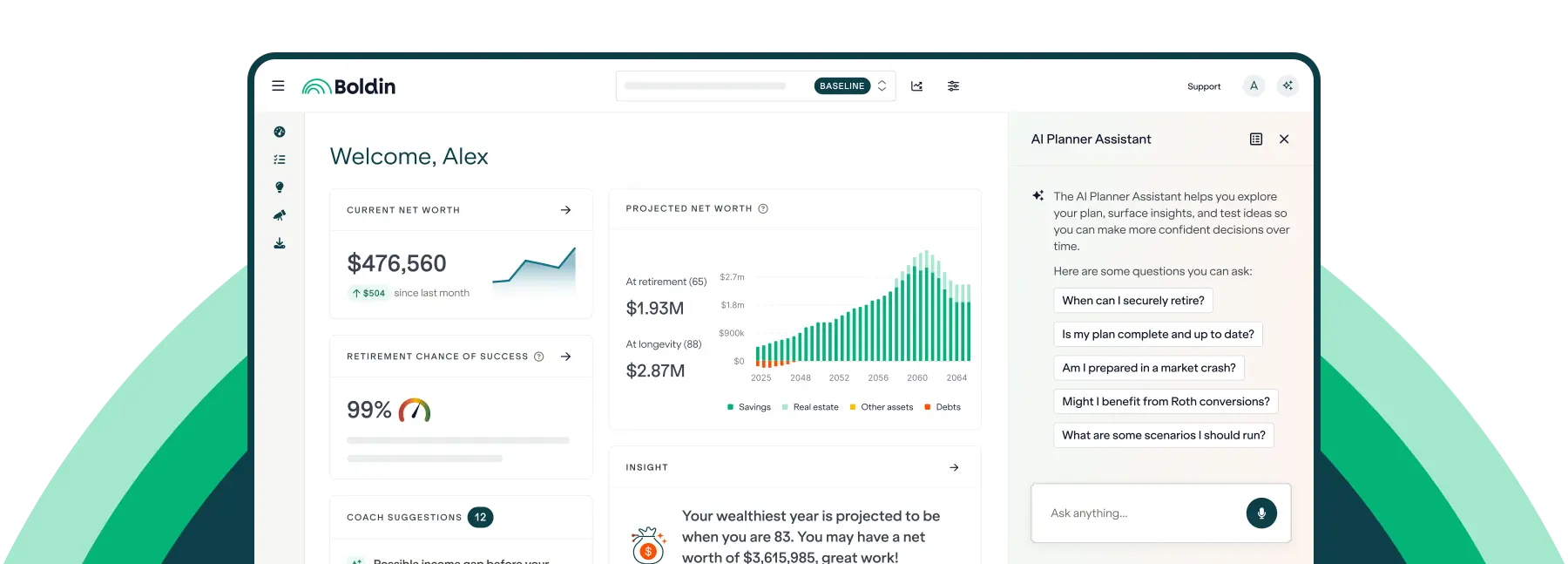 Boldin planner dashboard