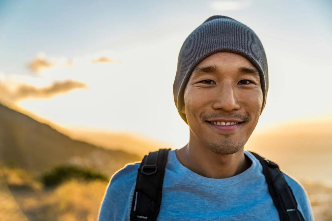 Boldin member hiking at sunset
