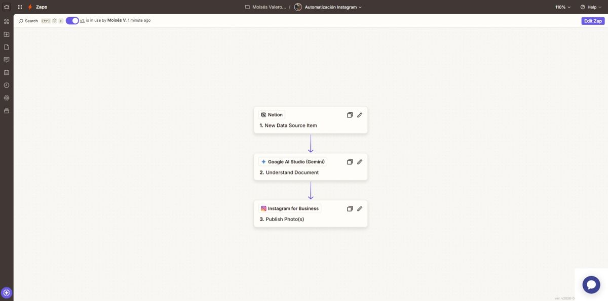 Sistema automatizado de publicación en Instagram — captura secundaria 1