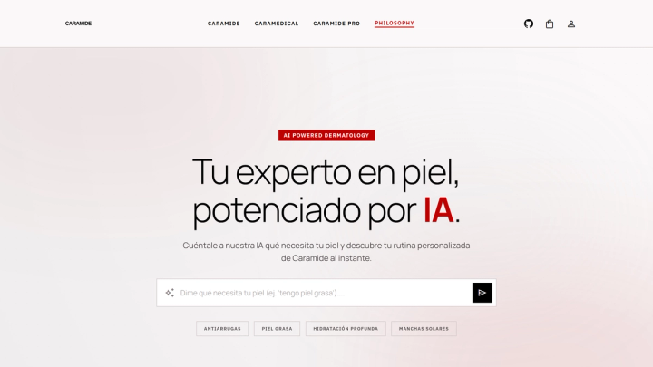 Caramide AI Skincare Assistant — captura secundaria 1