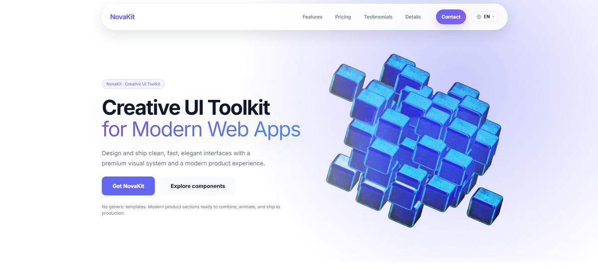 NovaKit landing page