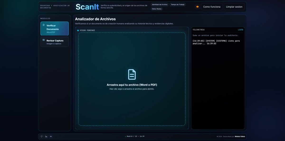ScanIt Suite forense — vista principal