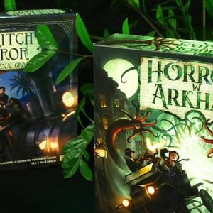 Pudełka gier Eldritch Horror: Przedwieczna groza i Horror w Arkham (Horror w Arkham)