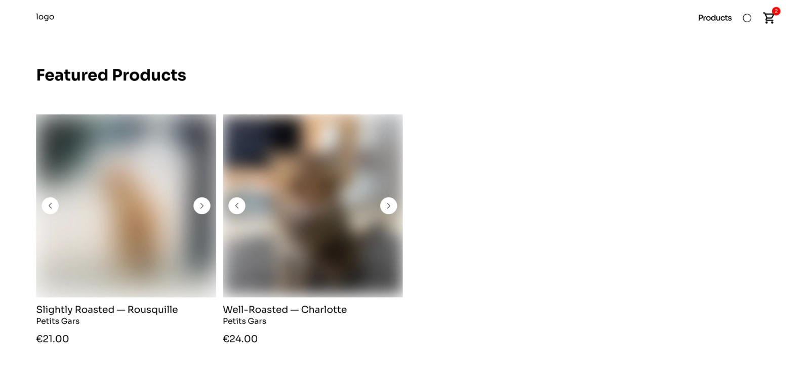 Next, once the data is retrieved by the interface, the organization is created and generates a customized product list as desired. The design here is very generic because the focus of the exercise is data transfer, but the interface has complete control and could therefore be adapted to any type of design.