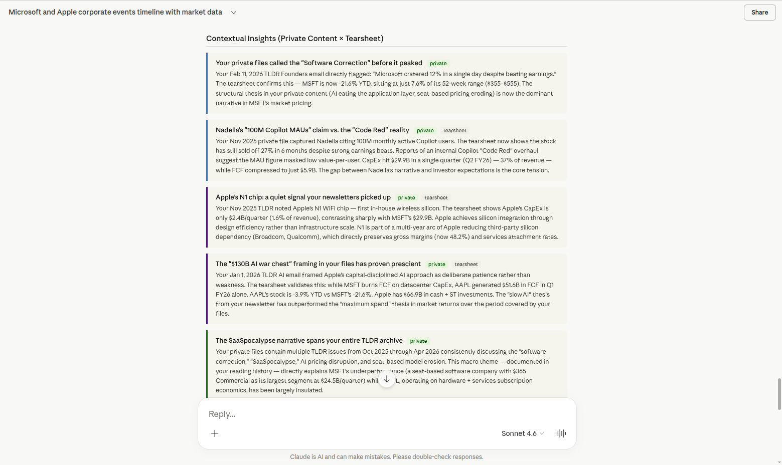 Connecting the Inbox to Claude reduces research blind spots by making your private inbound intelligence searchable alongside over 1 billion public financial documents.
