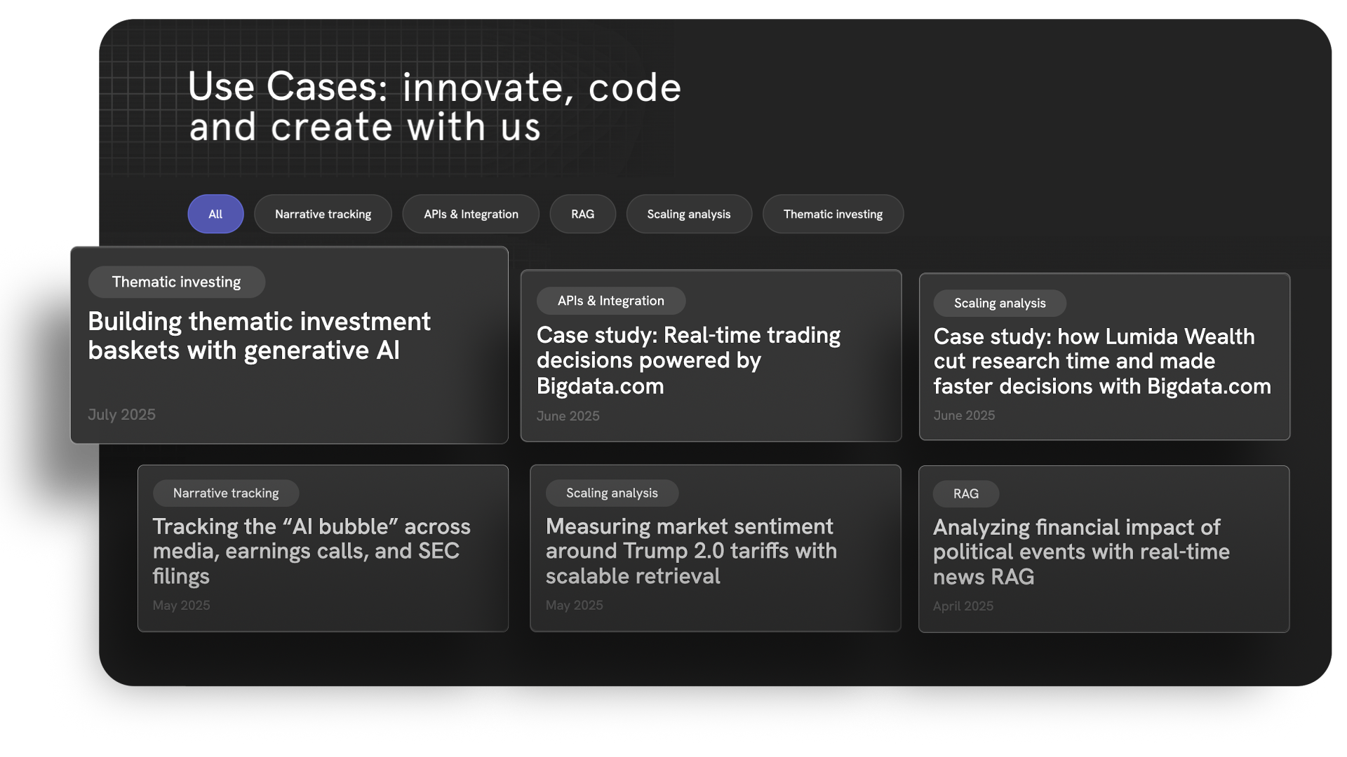 Big data use cases web page