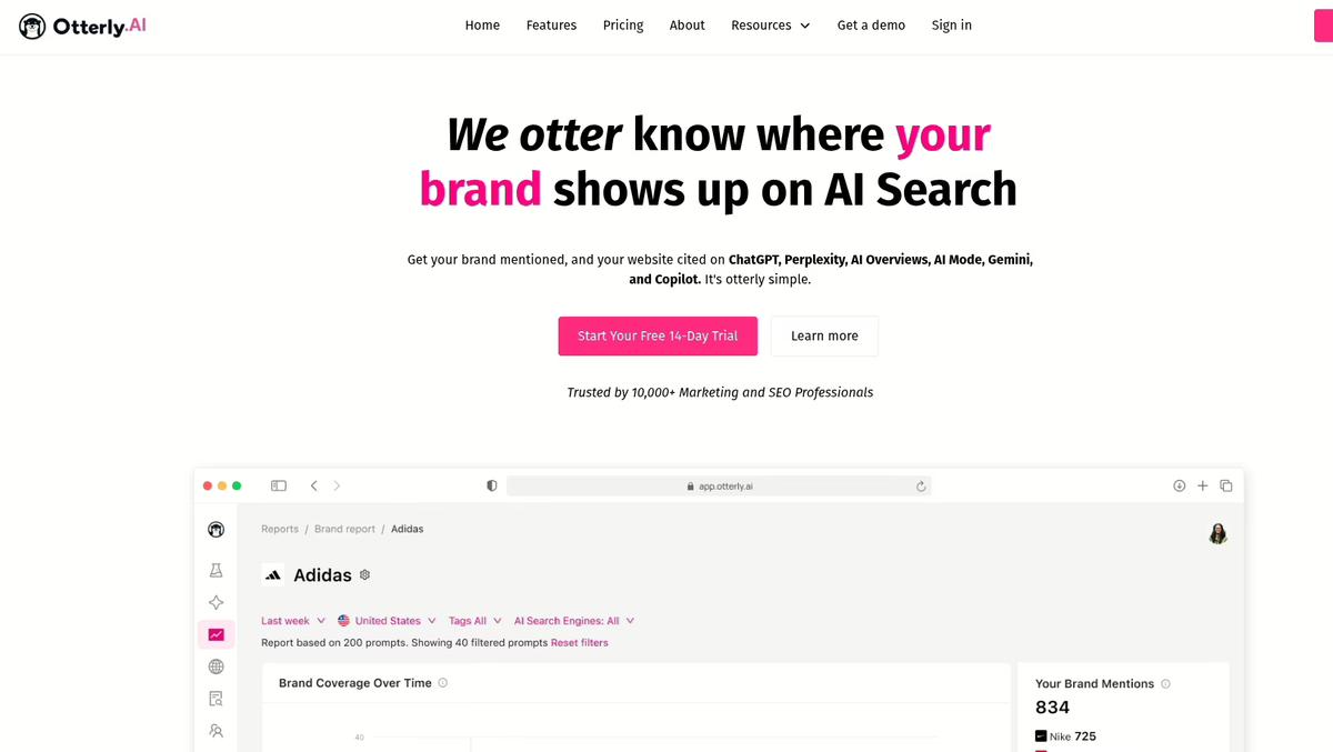 otterly.ai landing page