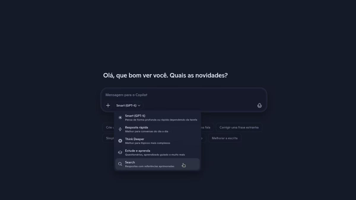 Usuários podem alternar para um modo de busca dedicado para obter respostas mais diretas e adaptativas.