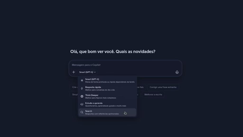 Usuários podem alternar para um modo de busca dedicado para obter respostas mais diretas e adaptativas.