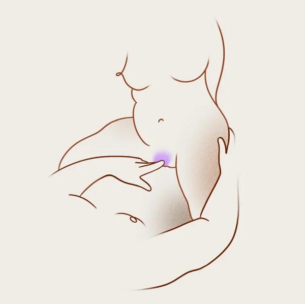 Illustration: partner&rsquo;s hand on her clitoris in this position