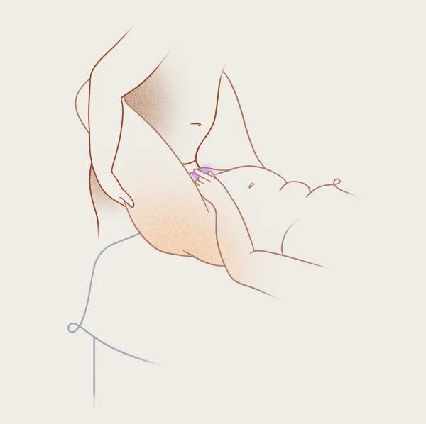 Illustration: her hand on her clitoris in this position