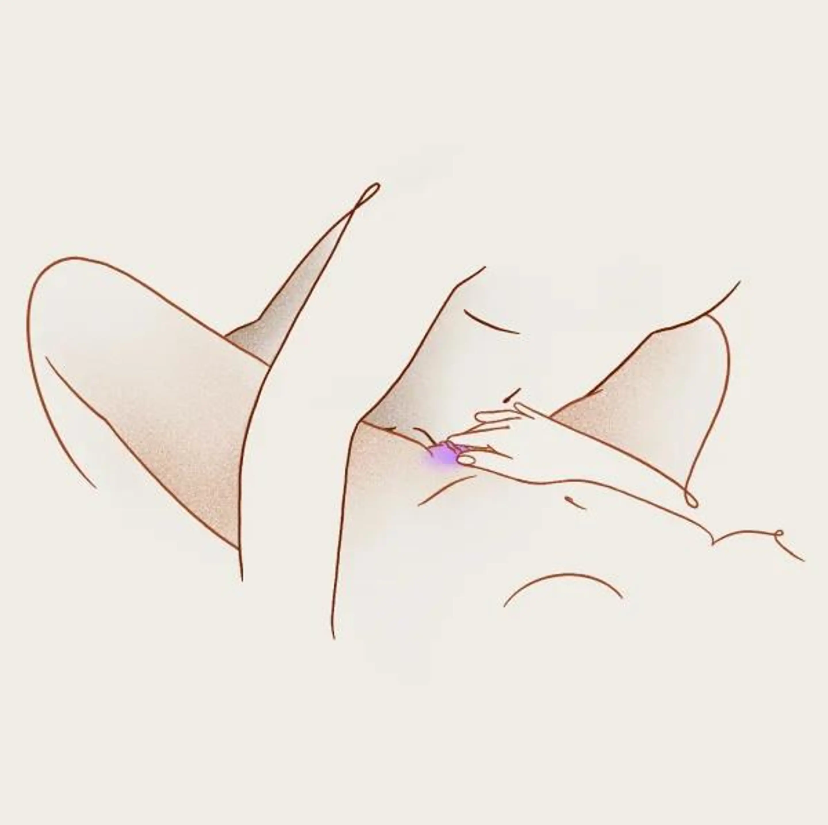 Illustration: her hand on her clitoris in this position